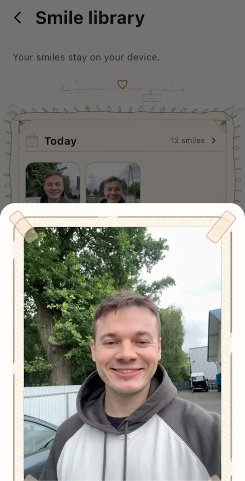 Smile to Unlock - Your smiles, cut into a little film