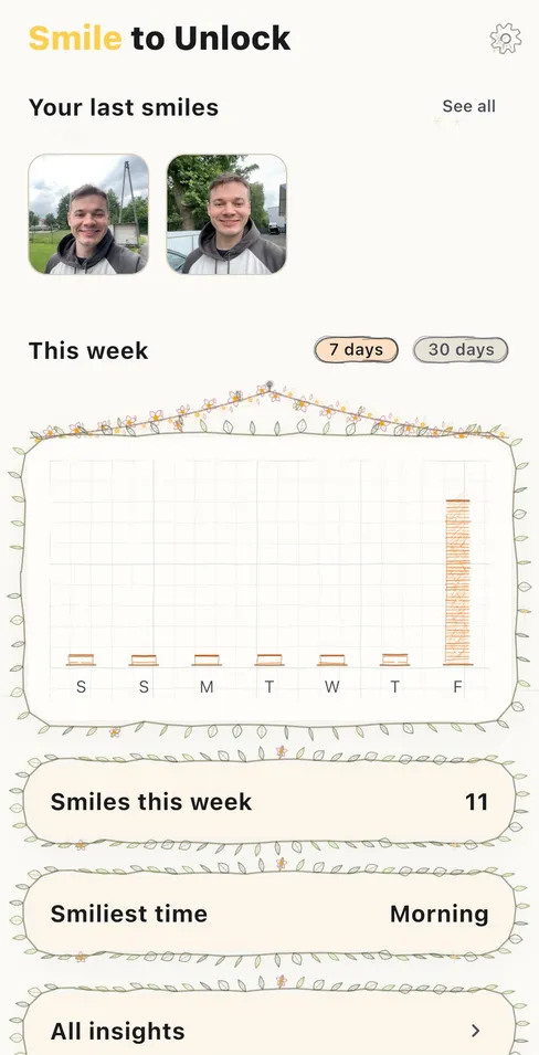 Smile to Unlock - Your week, drawn by hand
